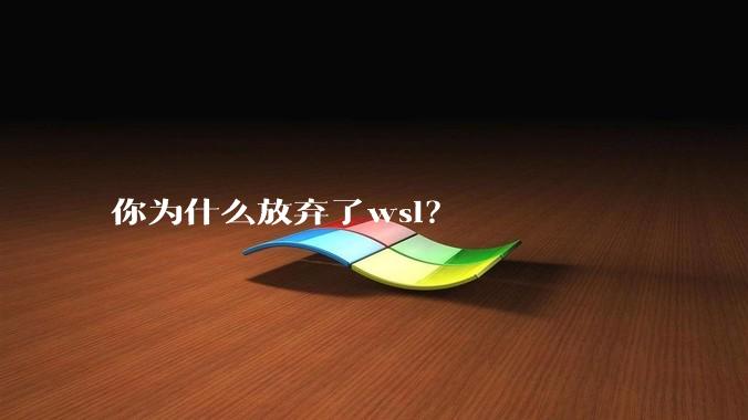 你为什么放弃了wsl？